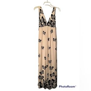 Alice + Olivia Butterfly Silk Maxi Dress XS